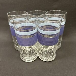 Pfaltzgraff 'Rio' 16oz 6 1/4" Glass Cooler, Vintage, Set of 5